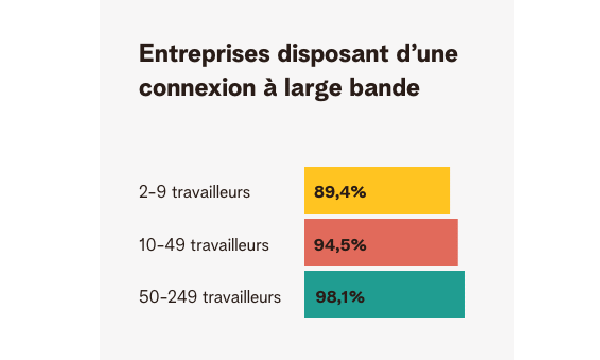Entrerises disponant d'une connexion à large bande