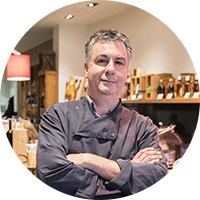 Carlo Leonie in his shop