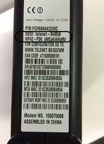 label op een zwarte modem