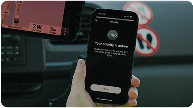 Mobiele app die notificatie geeft prio: "your priority is active"