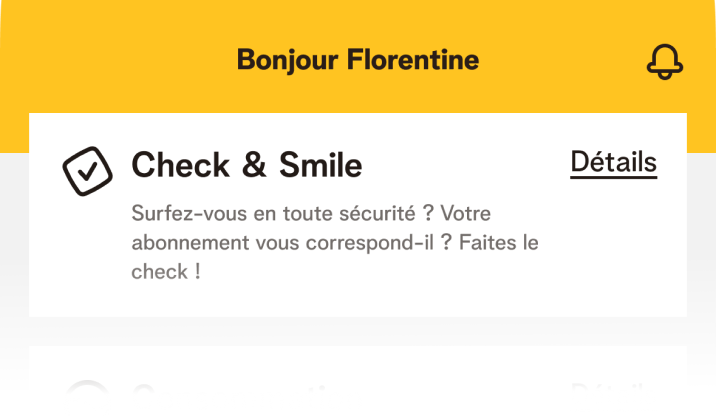 le Check & Smile dans l'application MyTelenet sur l'écran d'accueil
