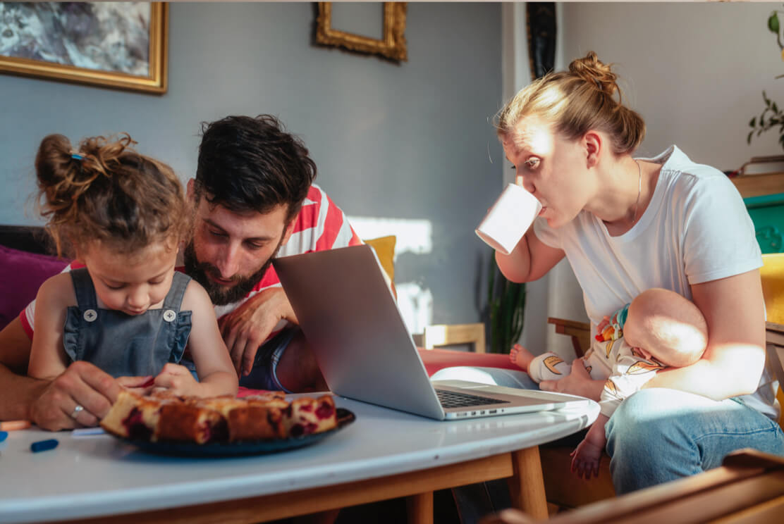 Family sitting at the table