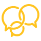 yellow chat bubbles icon