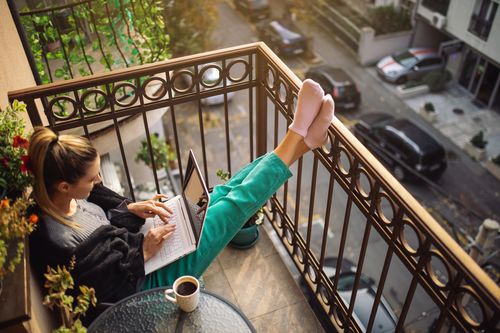Woman on balcony
