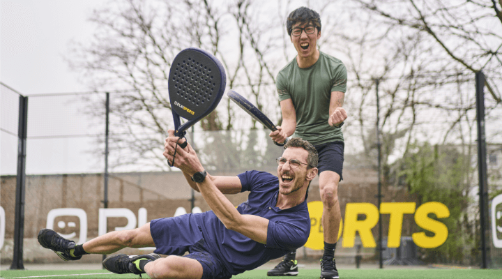 two man on padel field