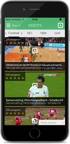 Play Sports-app screen