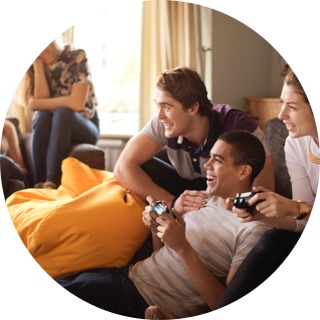 Group friends gaming